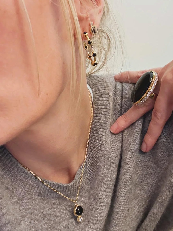 Tini Mini Pendant Necklace in Black Onyx