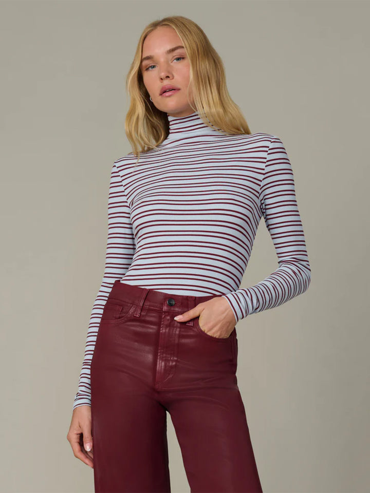 The Tony Long Sleeve Top in Syrah Stripe