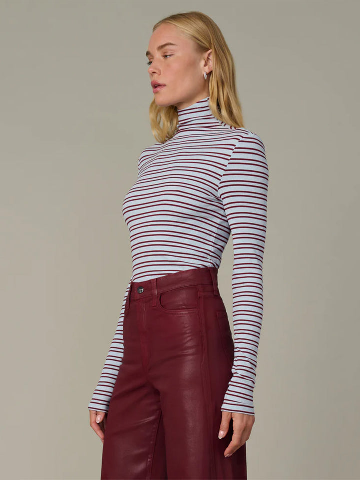 The Tony Long Sleeve Top in Syrah Stripe