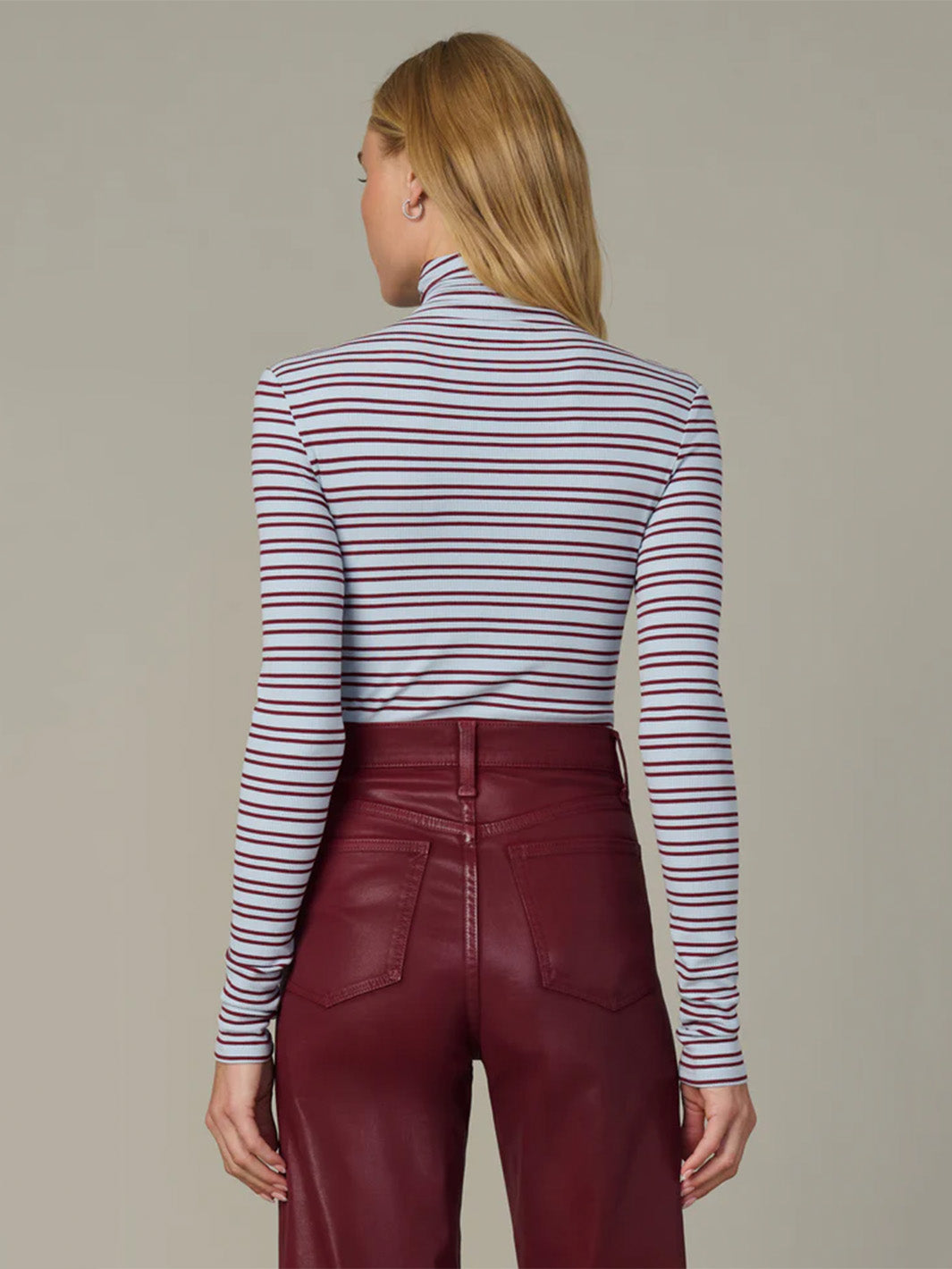 The Tony Long Sleeve Top in Syrah Stripe