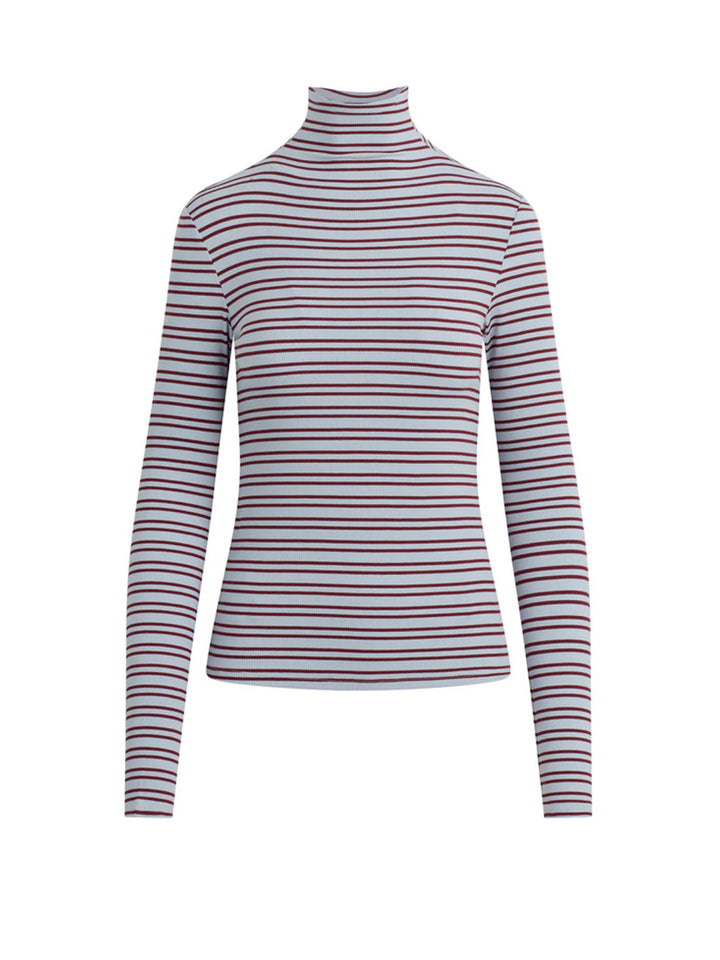 The Tony Long Sleeve Top in Syrah Stripe