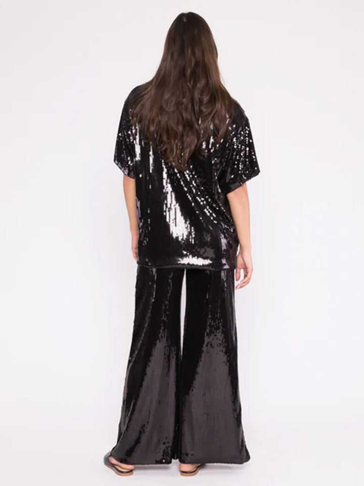 Sequin Party Top in Black