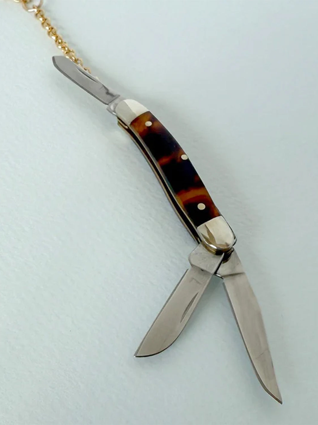 Tortoise Knife Y-drop Necklace in Gold