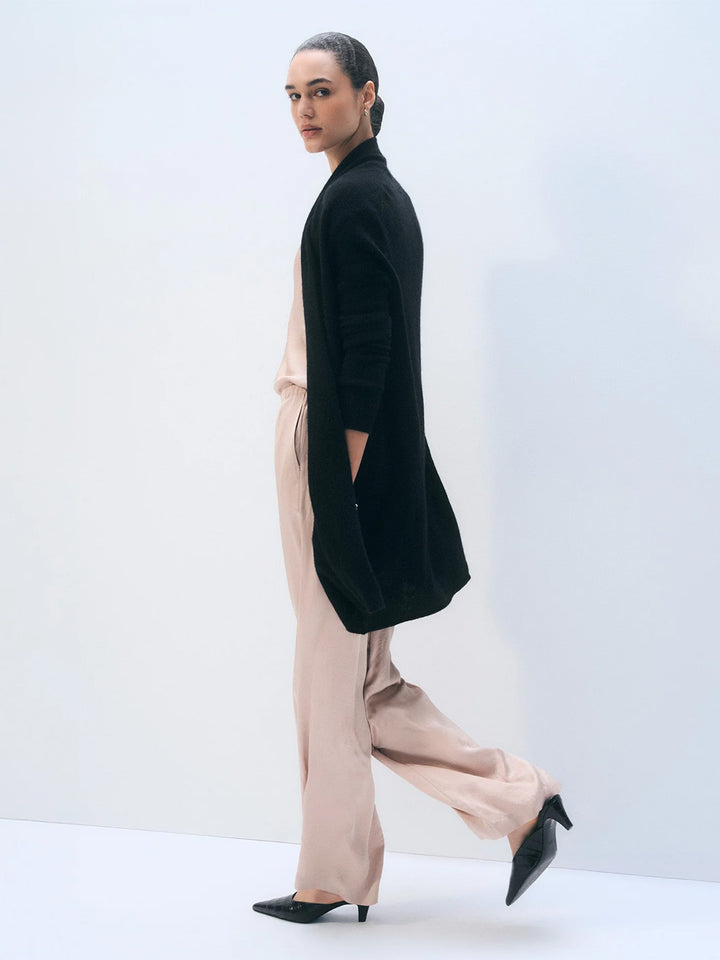 Cashmere Trapeze Cardi in Black