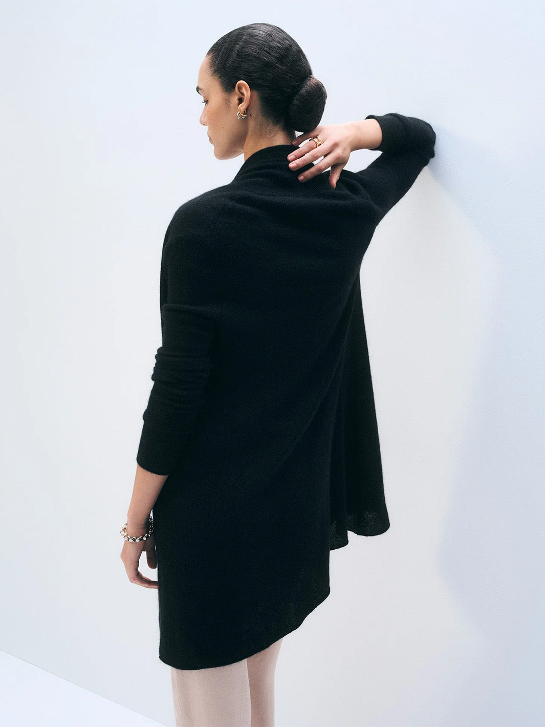 Cashmere Trapeze Cardi in Black