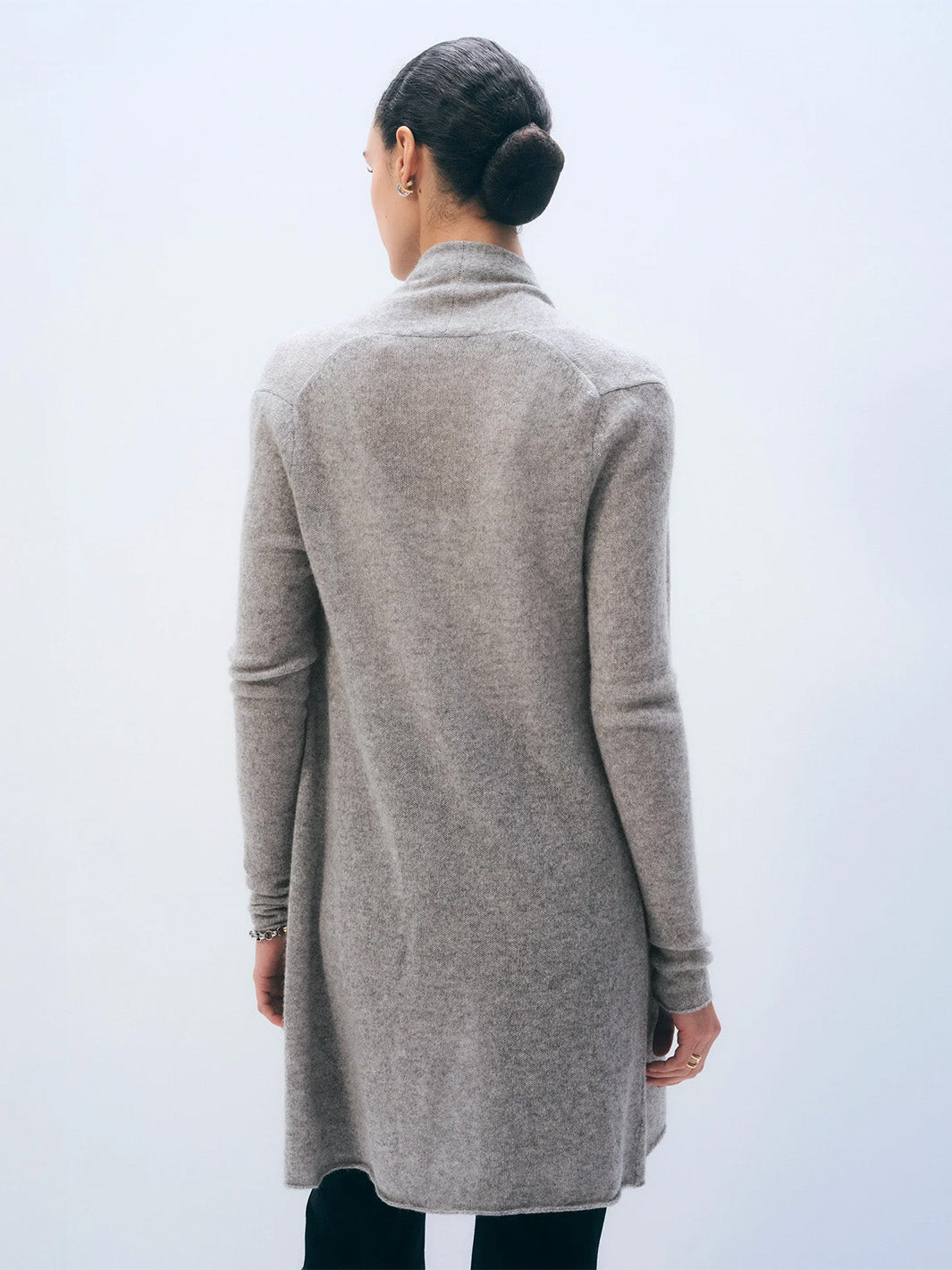 Cashmere Trapeze Cardi in Heather Grey