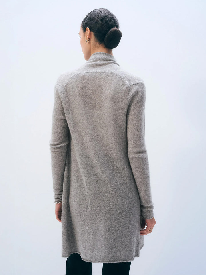 Cashmere Trapeze Cardi in Heather Grey