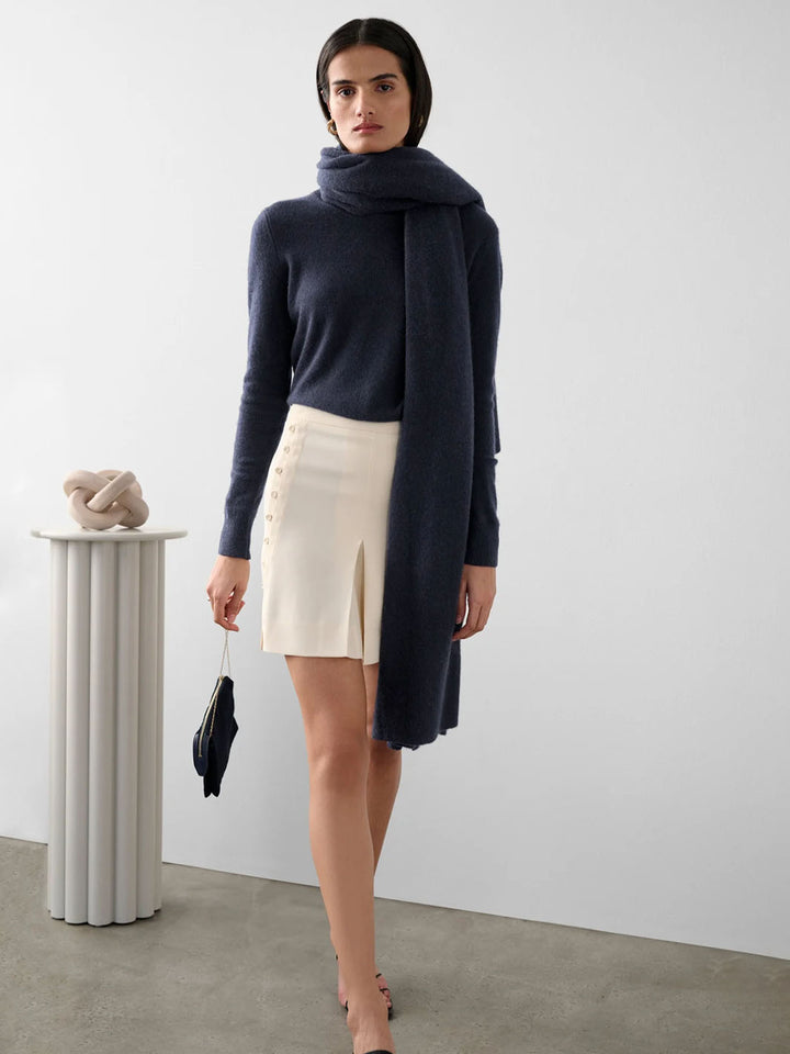 Cashmere Travel Wrap in Deep Navy