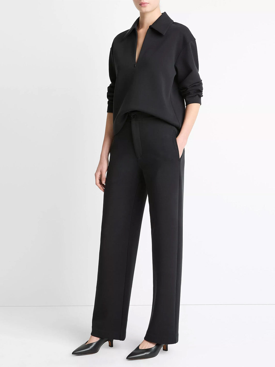 Cotton-Blend Trouser in Black