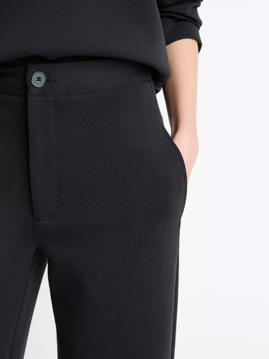 Cotton-Blend Trouser in Black