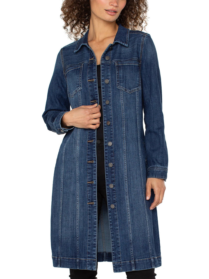 Long Trucker Jacket in Centerbrooke