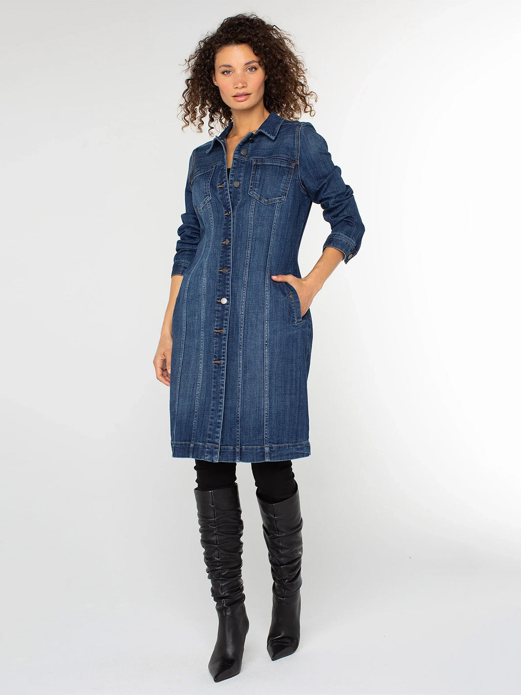 Long Trucker Jacket in Centerbrooke