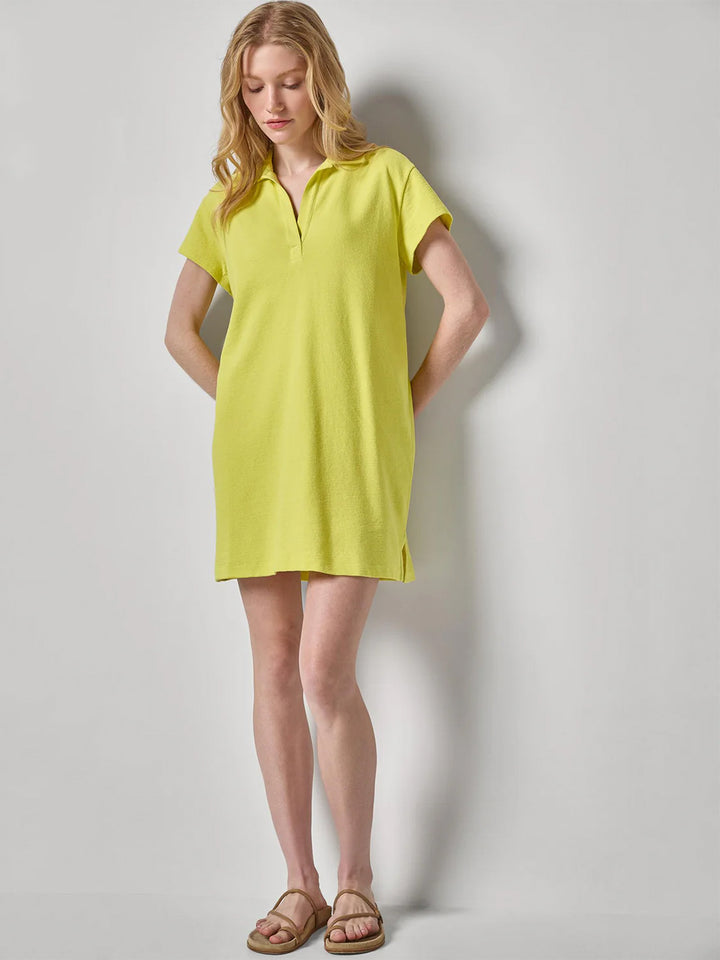 Textured Terry Tunic Dress in Limeade