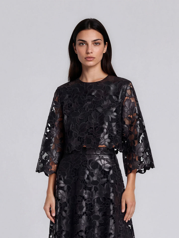 Twilight Embroidered Bell Sleeve Top in Twilight