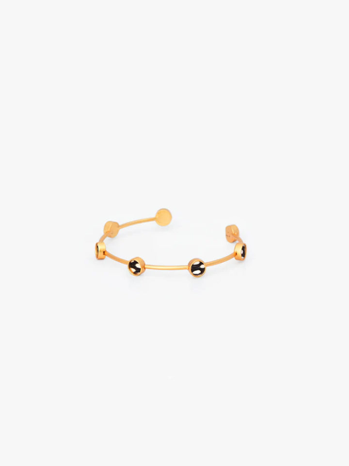 Umi Multi-Bezel Cuff Bracelet w Feather Beads