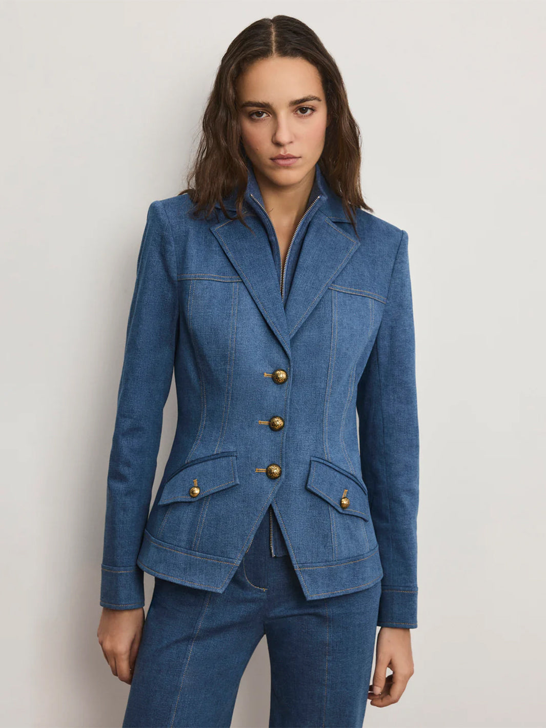 Uptown Cashmere Dickey in Blue Coastal Melange