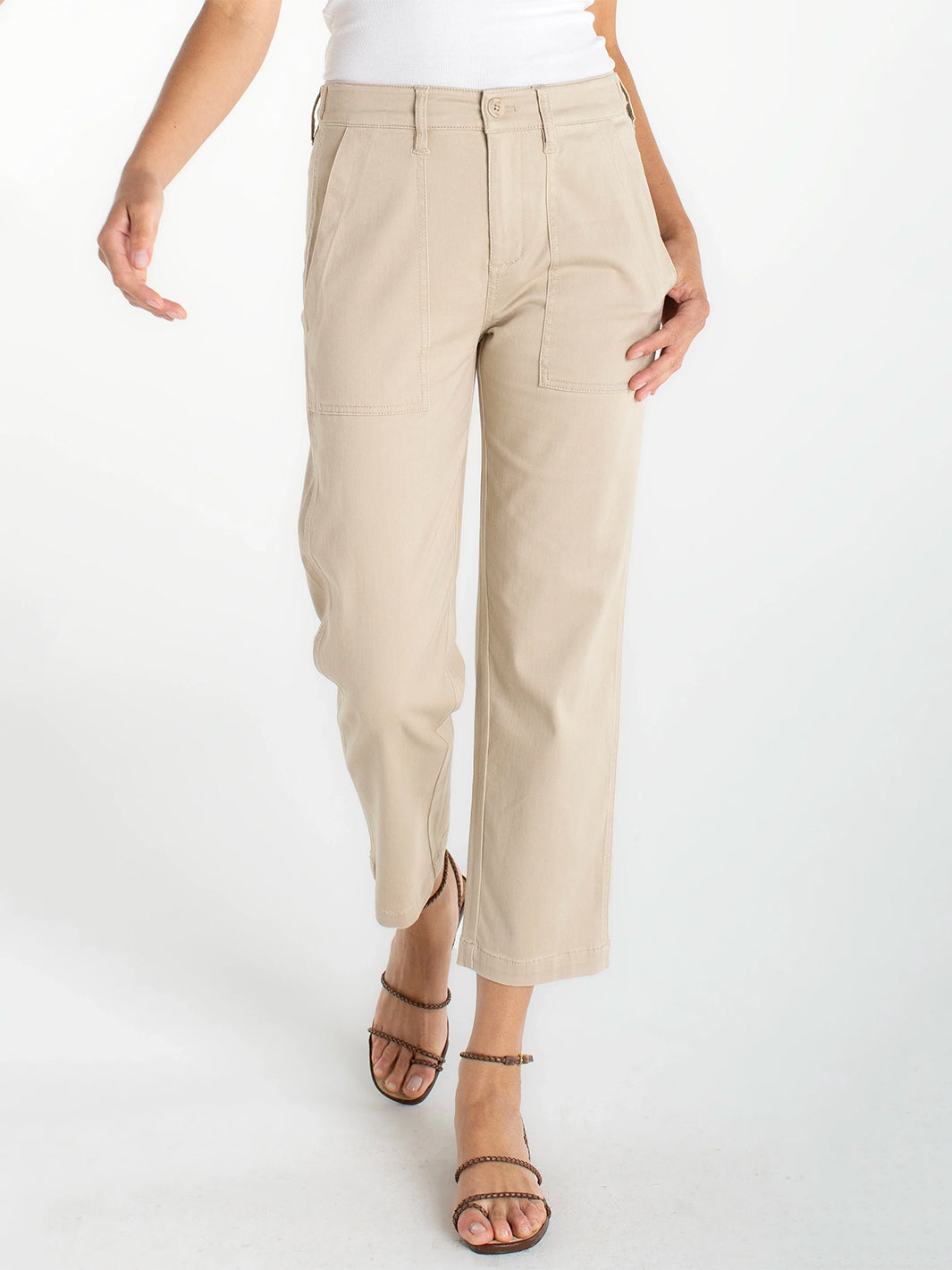 Utility Crop Straight With Side Tabs in Safari Sand