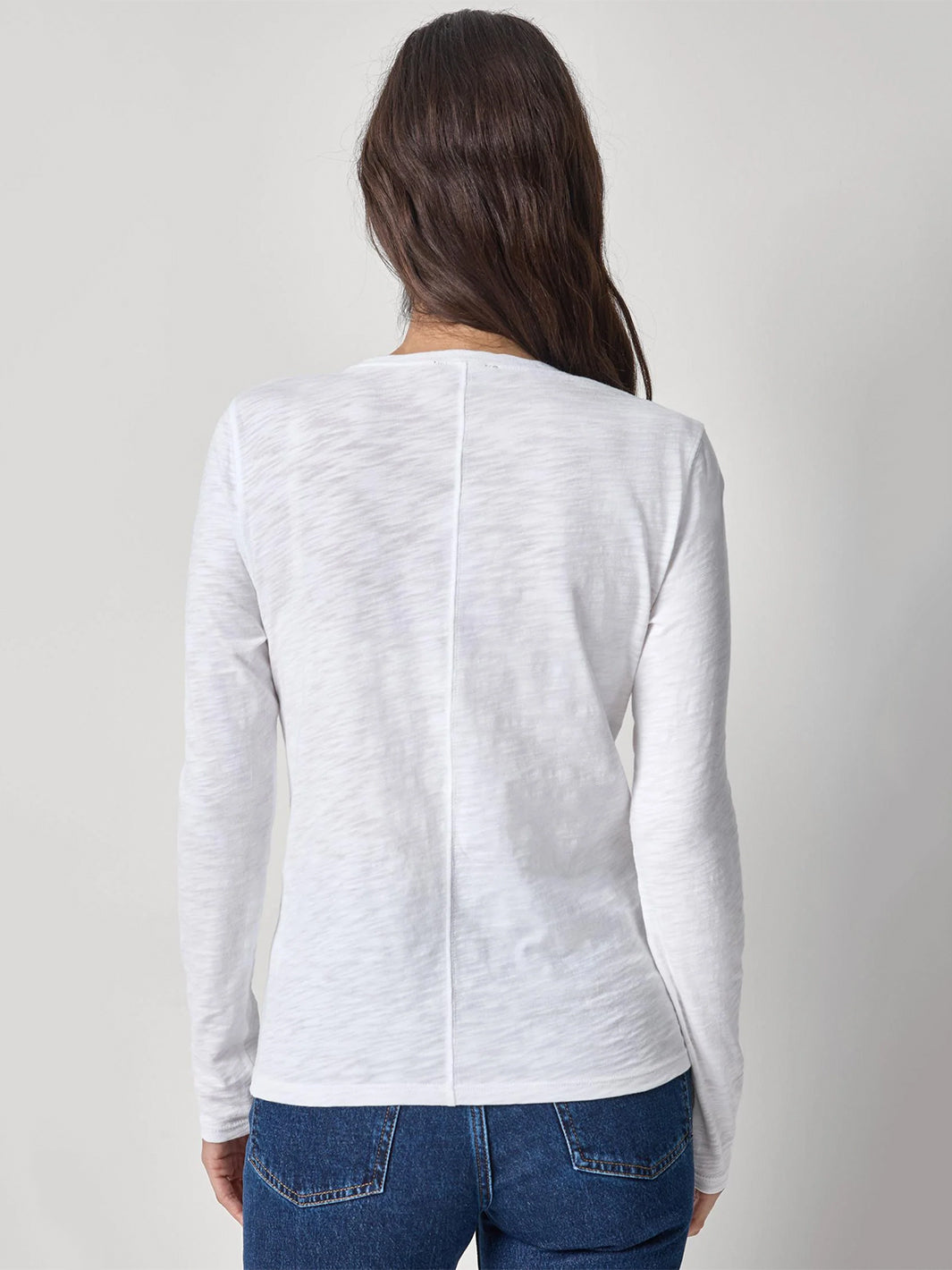Long Sleeve V-Neck in White