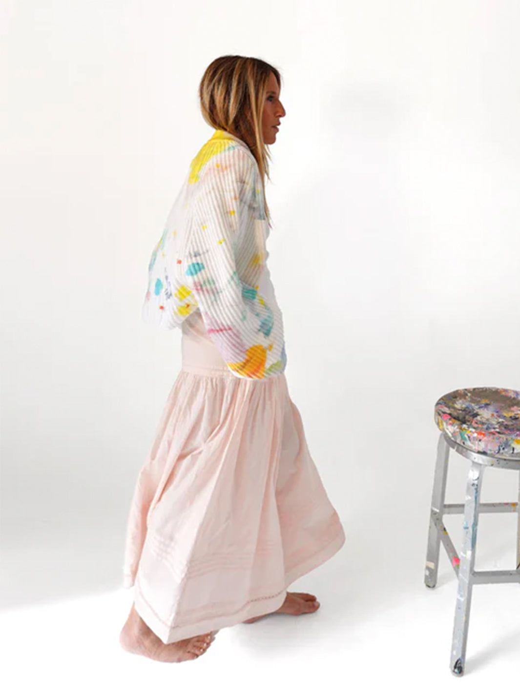 Vacance Cotton Maxi Skirt in Pink Sugar