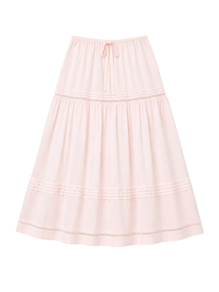Vacance Cotton Maxi Skirt in Pink Sugar