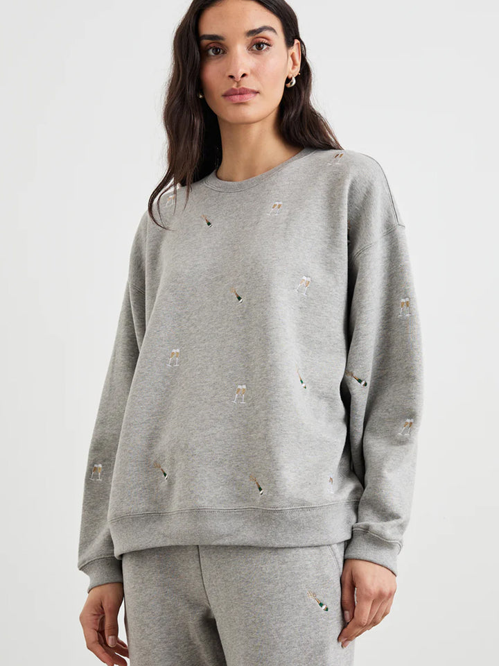 Varsity Sweatshirt in Champagne Embroidery