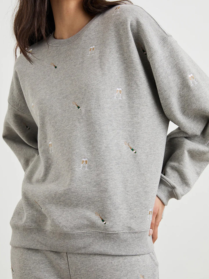 Varsity Sweatshirt in Champagne Embroidery