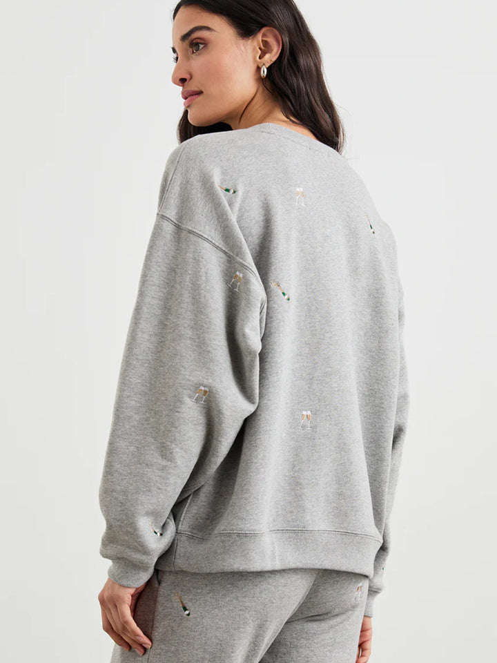 Varsity Sweatshirt in Champagne Embroidery