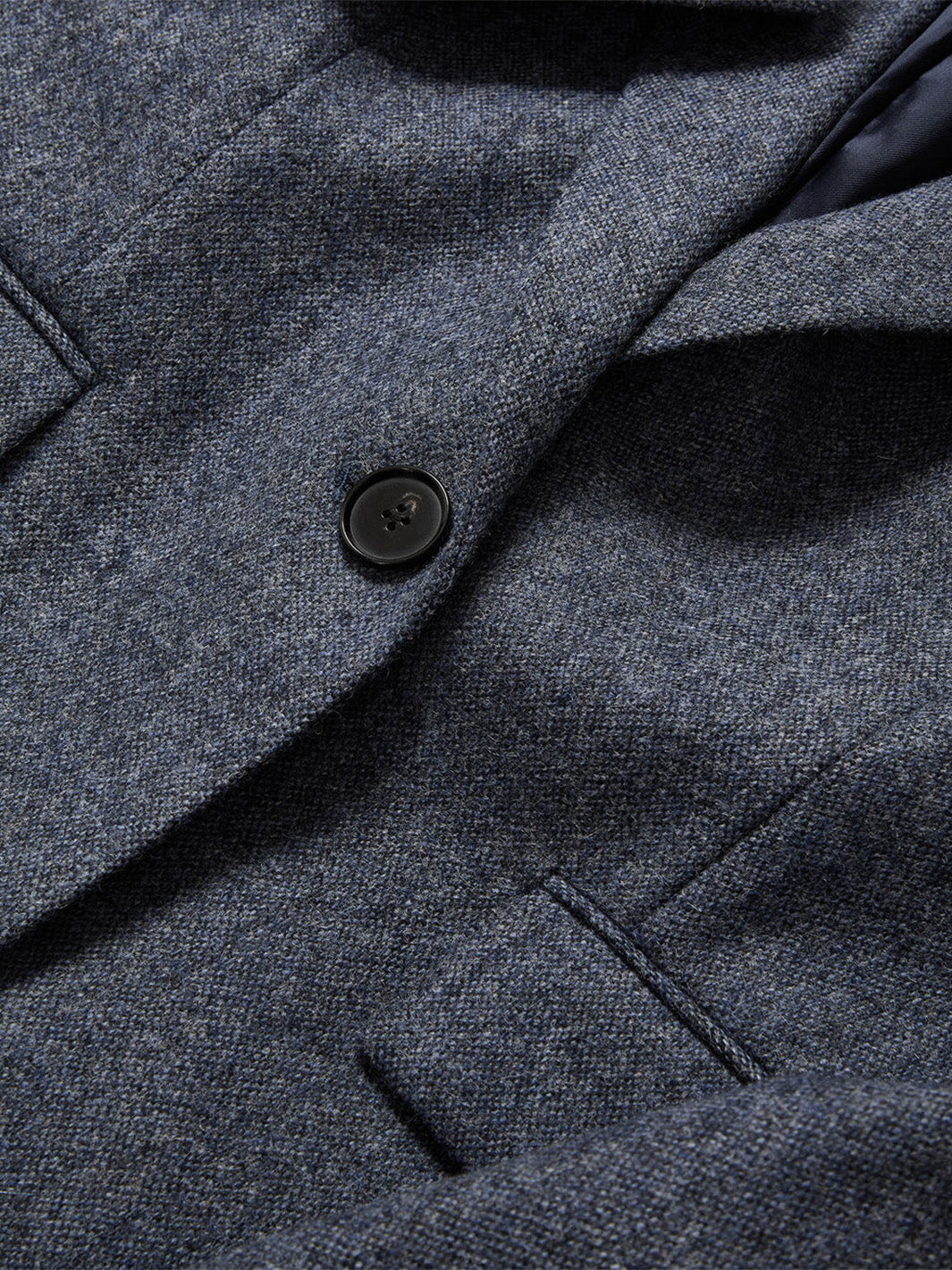Vega Wool Dickey Single-Breasted Jacket in Blue Melange