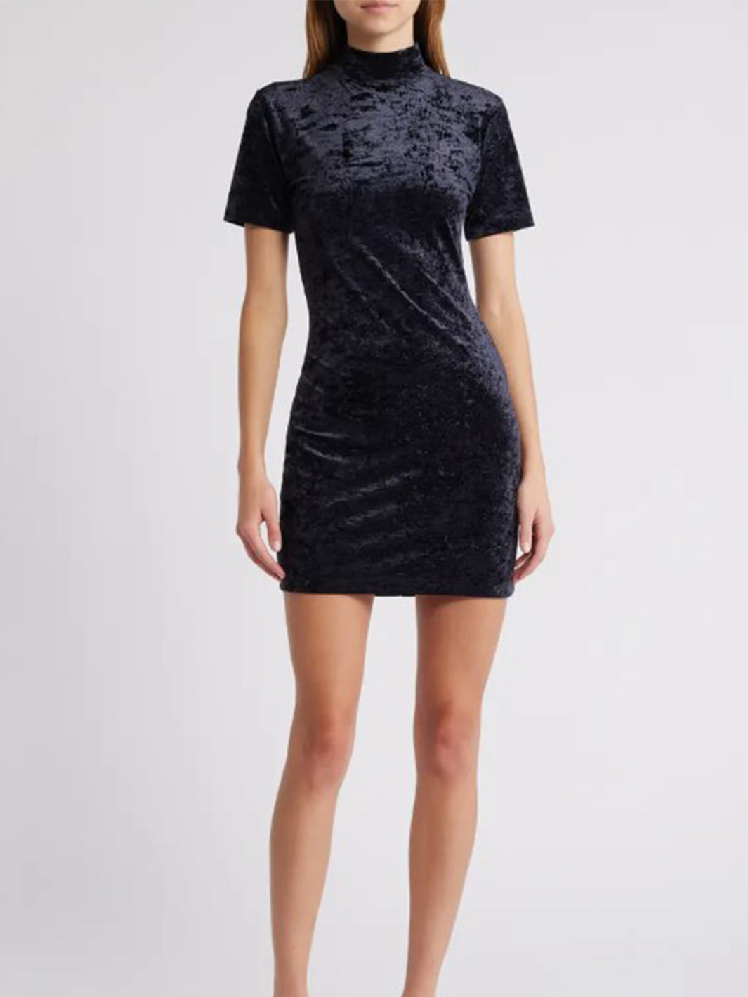 Velvet Mini Dress in Black