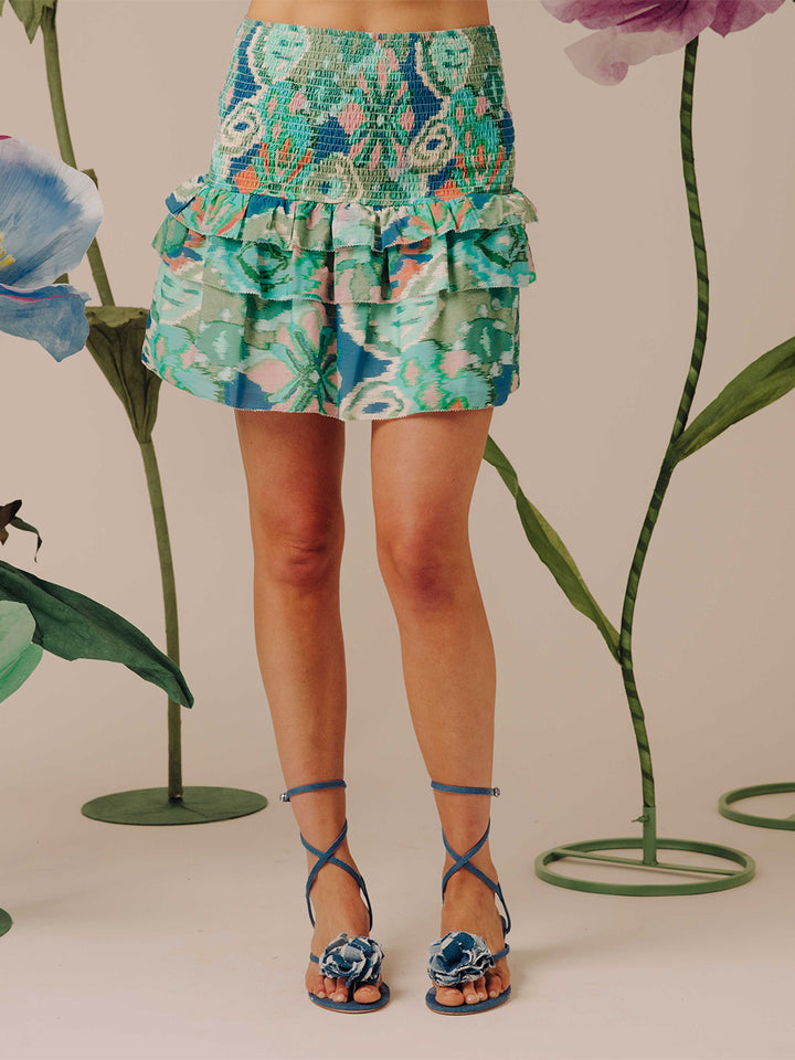 Vera Skirt in Ikat Bermuda