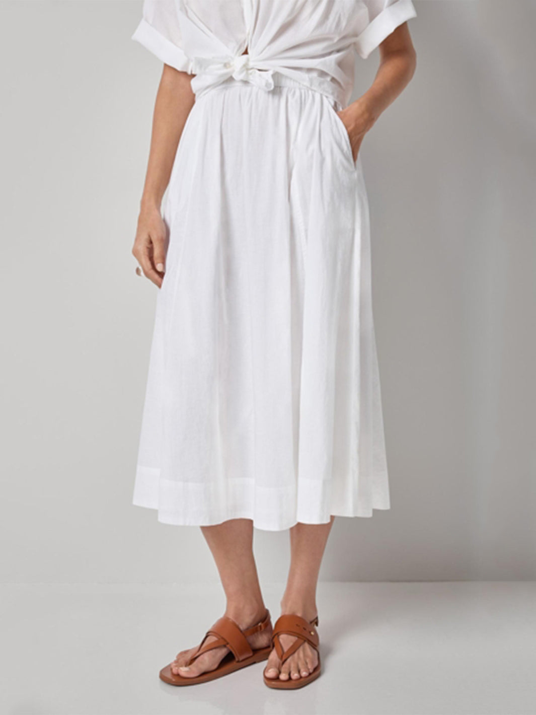 Viole Circle Skirt in White