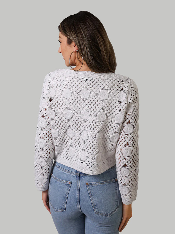 Violete Crochet Cardigan in White