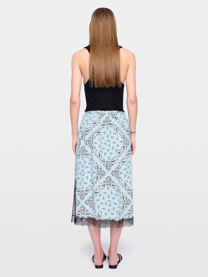 Jarvis Midi Skirt in Blue Oxford
