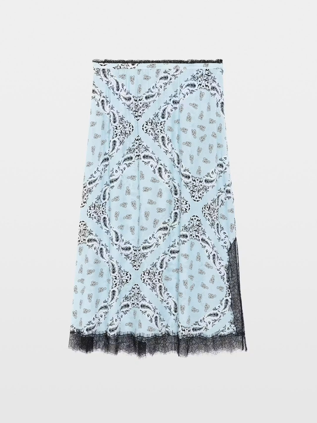 Jarvis Midi Skirt in Blue Oxford