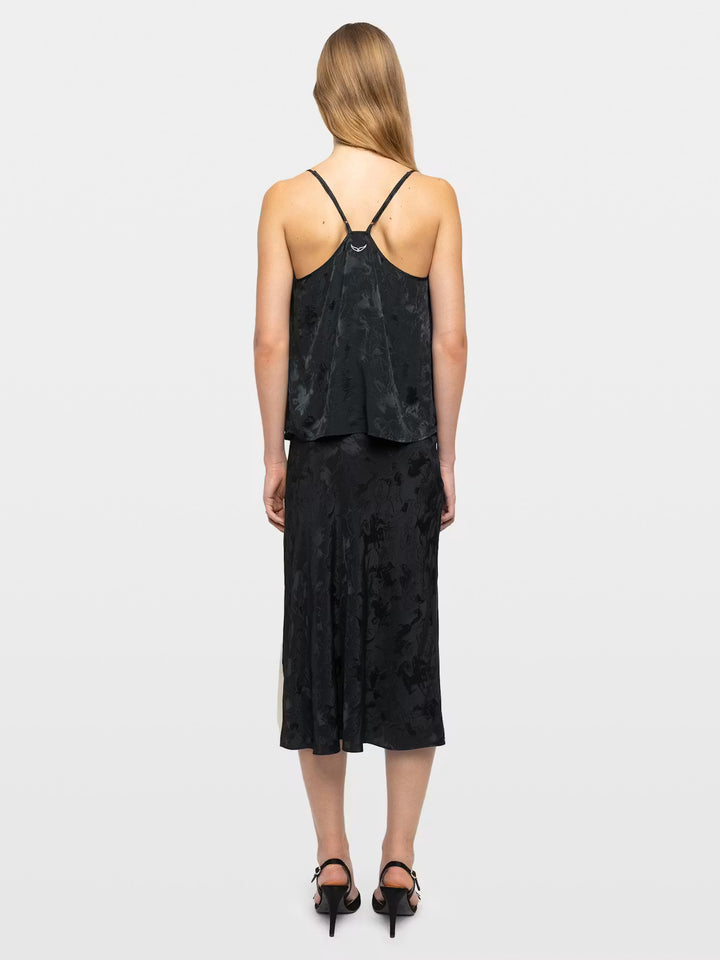 Jayla Silk Skirt in Gloom