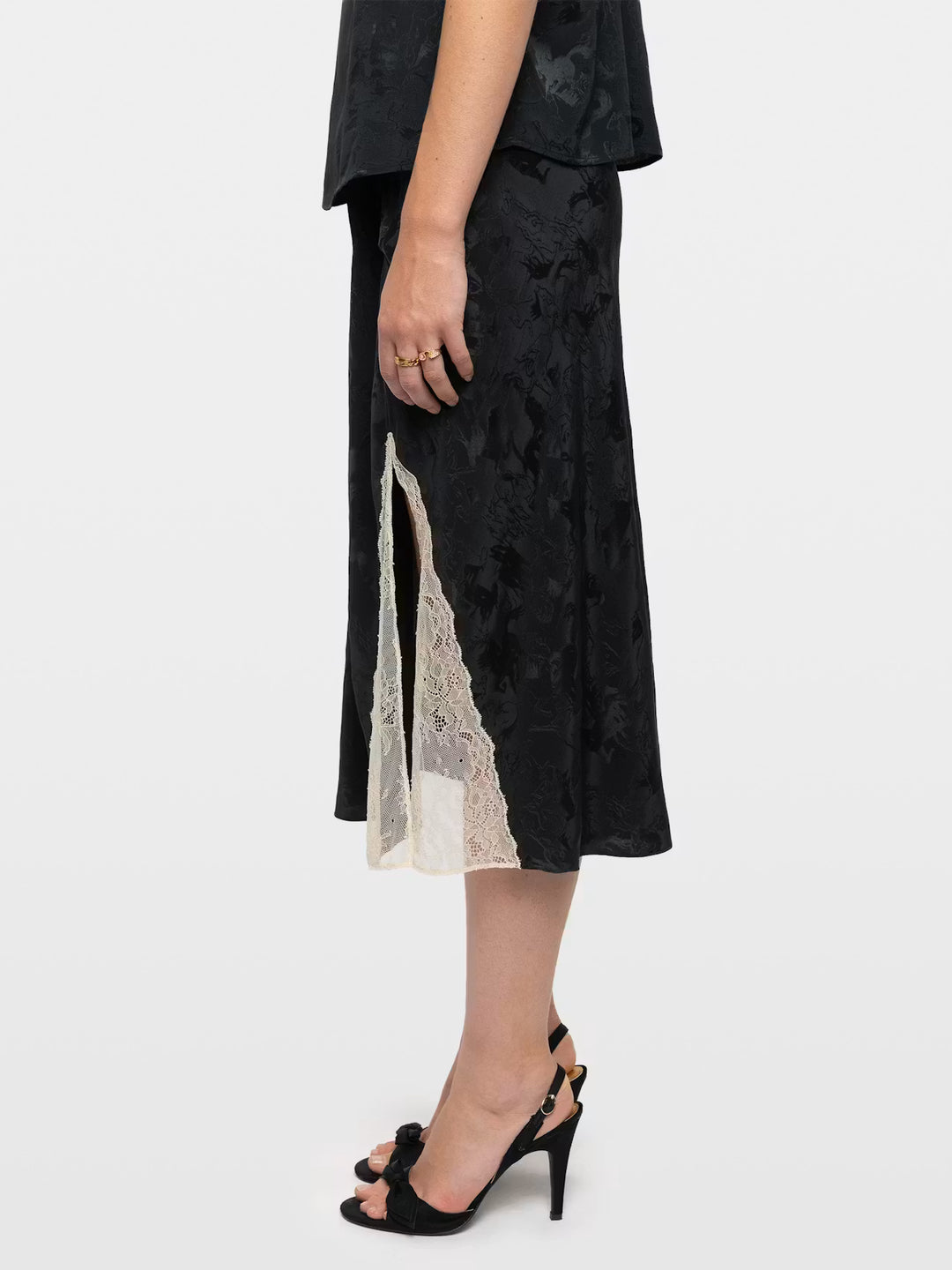 Jayla Silk Skirt in Gloom