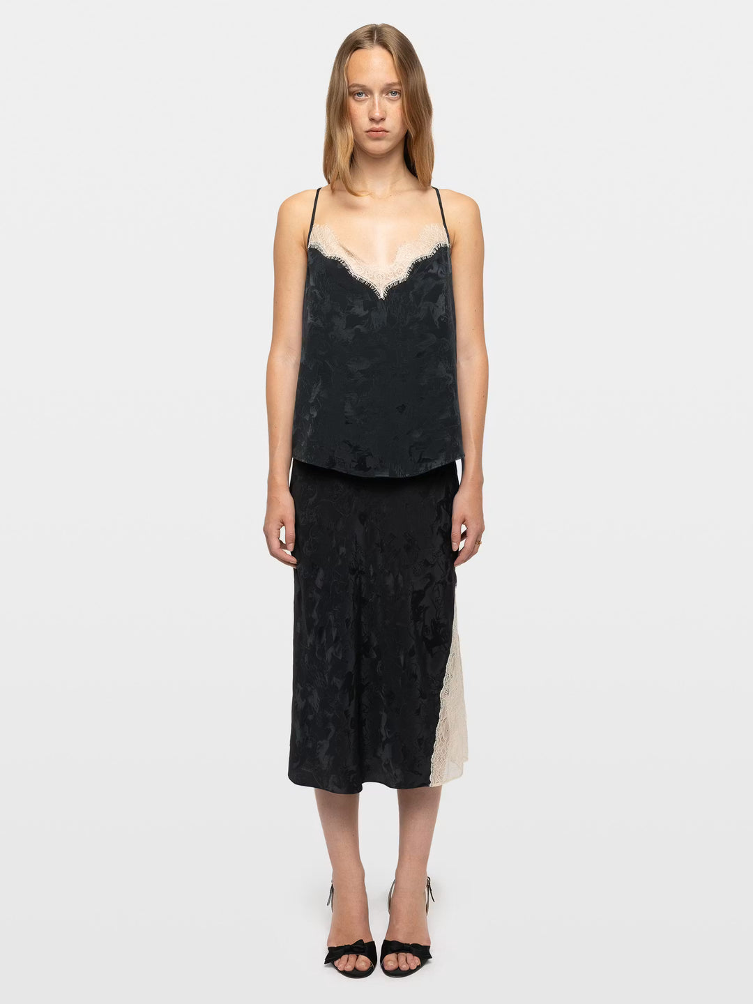 Jayla Silk Skirt in Gloom