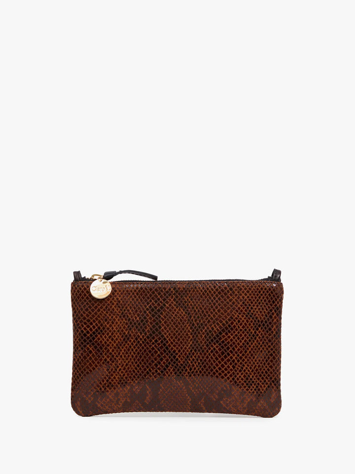 Wallet Clutch w/Tabs in Auburn Embossed Python