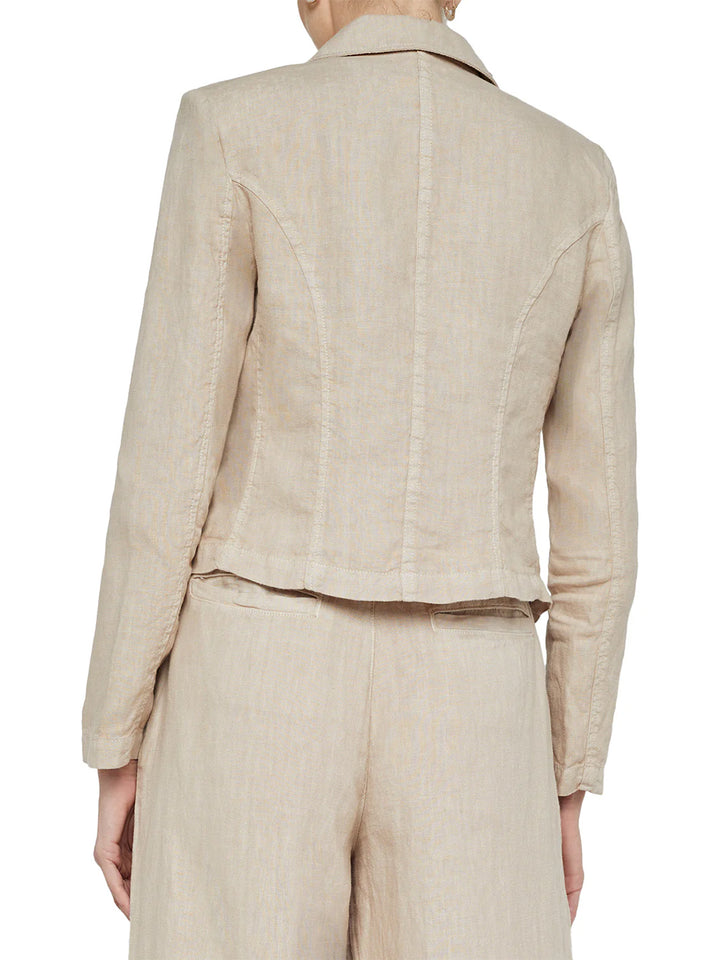 Wayne Crop Double Breasted Jacket in Doeskin