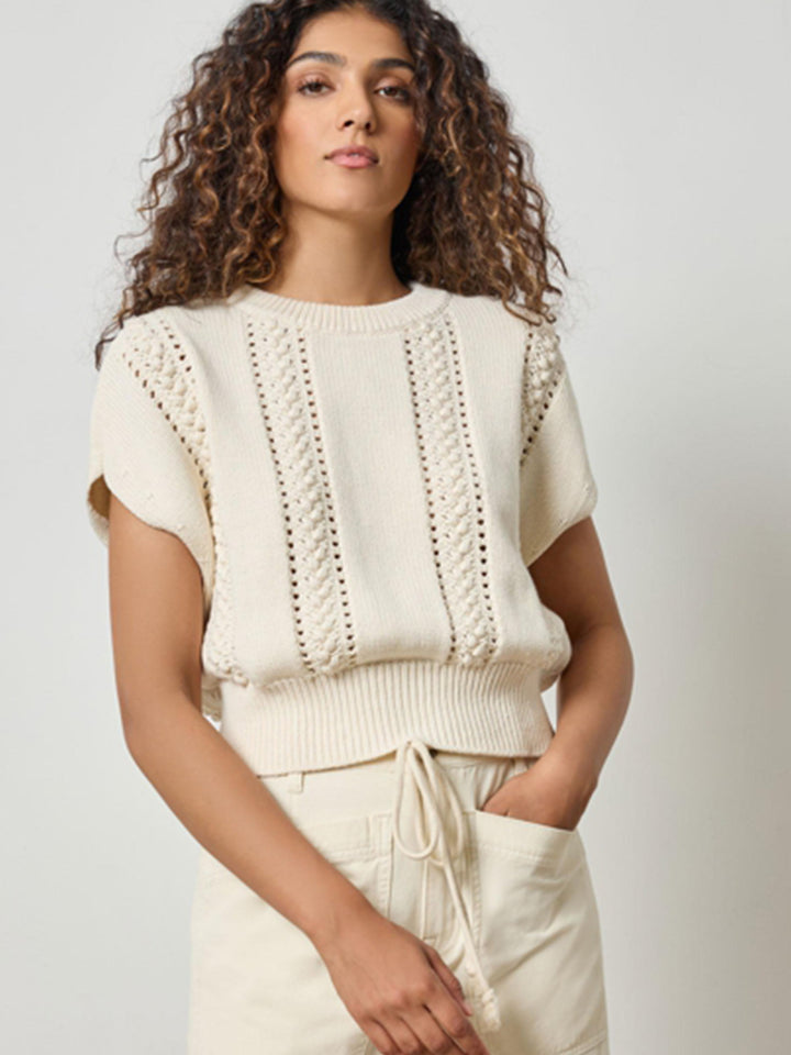 Wedge Crewneck Sweater in Sand