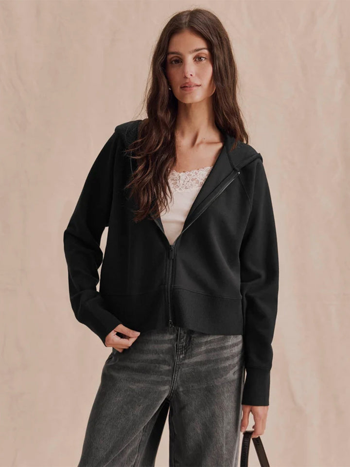 Winslow Zip Up Hoodie in Black