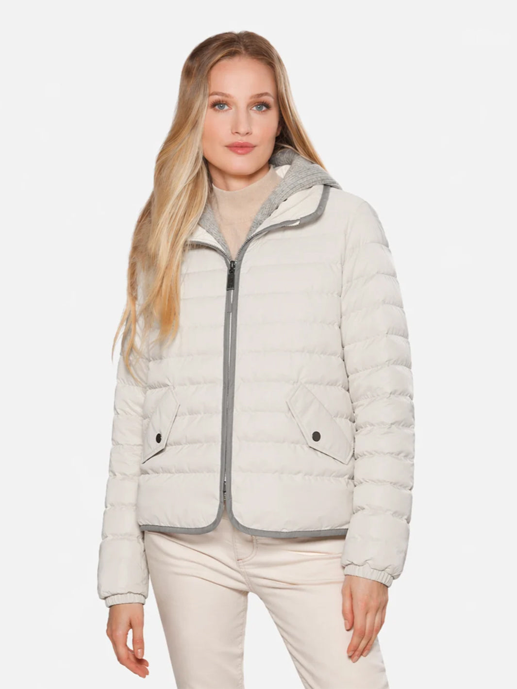 Wool/Down Jacket in Bone
