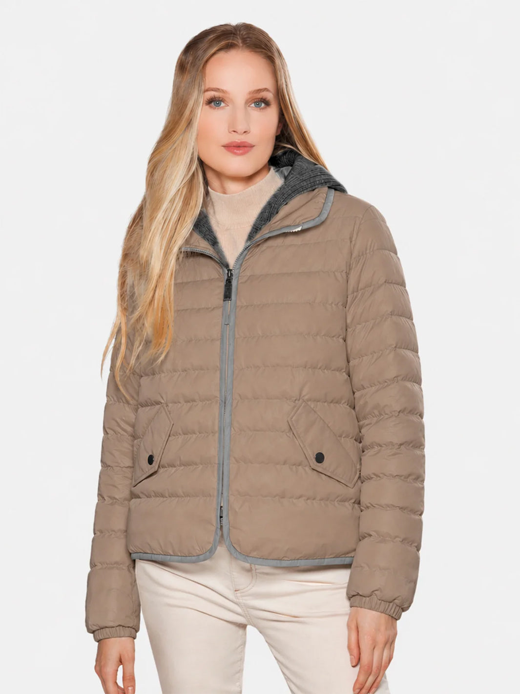 Wool/Down Jacket in Mocha