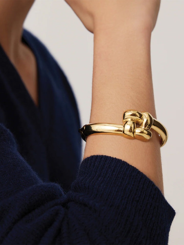 Woven Square Bangle in Gold