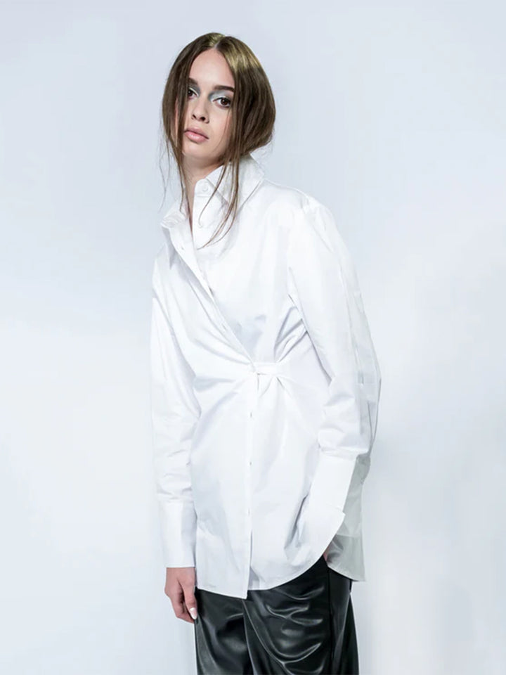 The Wrap Button Down Shirt in White