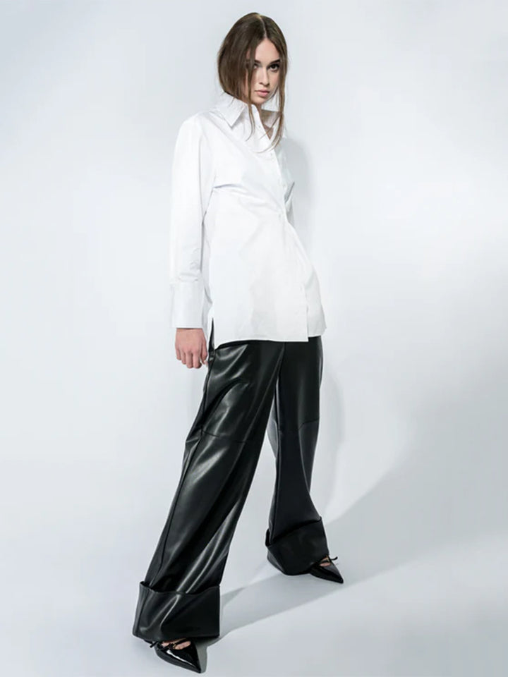 The Wrap Button Down Shirt in White