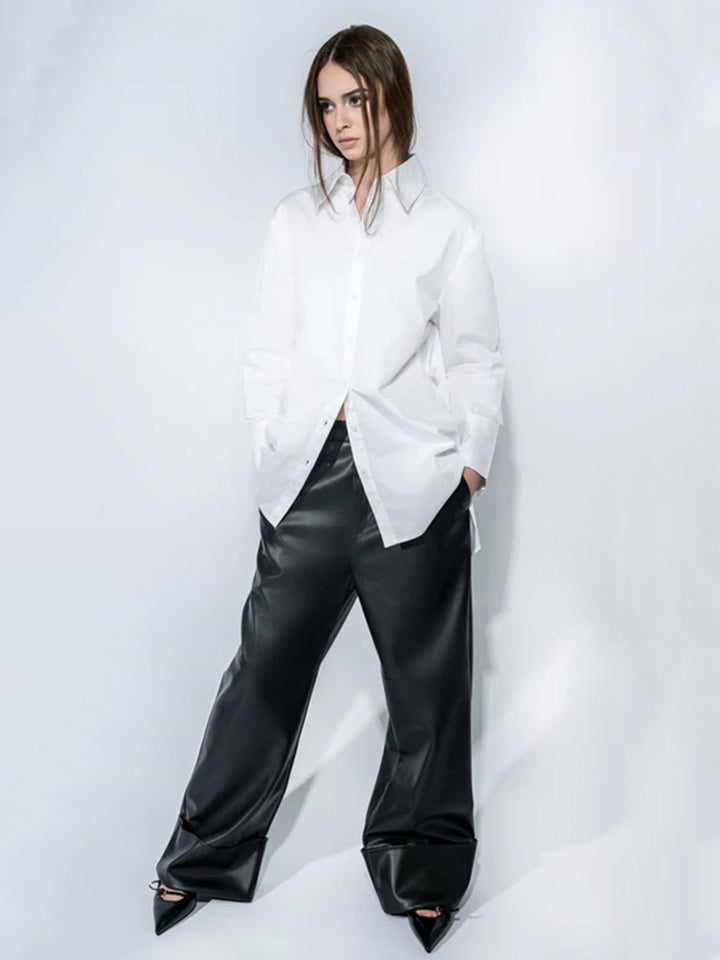 The Wrap Button Down Shirt in White
