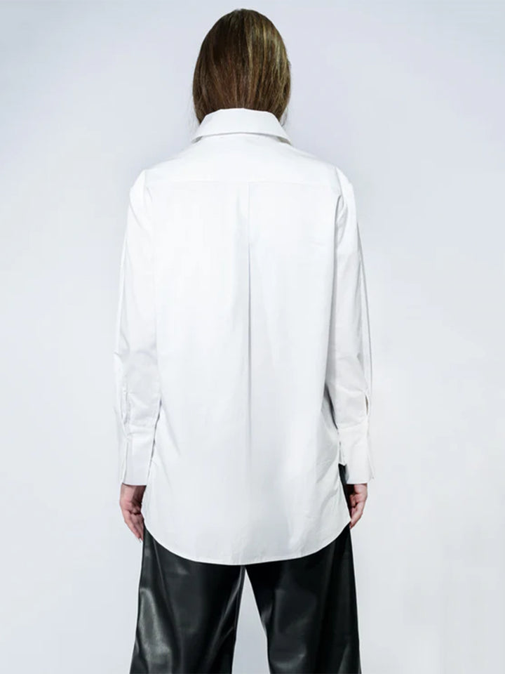 The Wrap Button Down Shirt in White