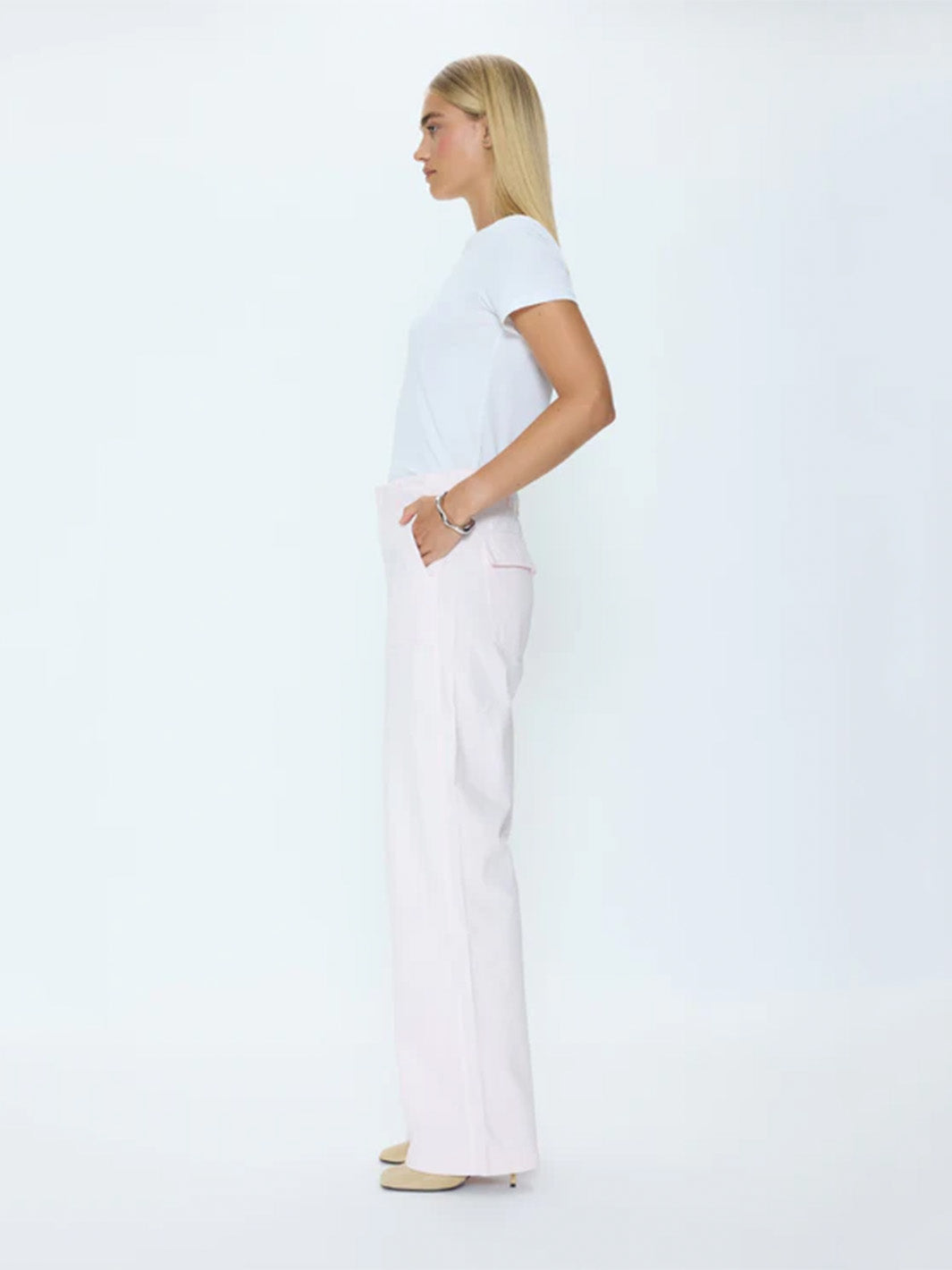 Wren Relaxed Straight Utility Pant in Ice Pink