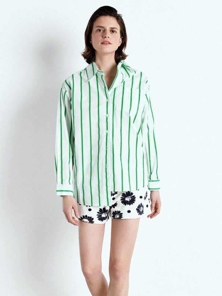 Zatybay Stripe Shirt in Neon Lagoon